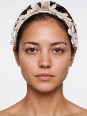 Ivory Floral Pearl Accent Headband - Women Accessories